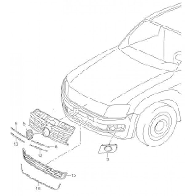 Amarok (2013-2017) Ön Panjur Nikelajı Üst Sağ Orjinal 2Hh853764